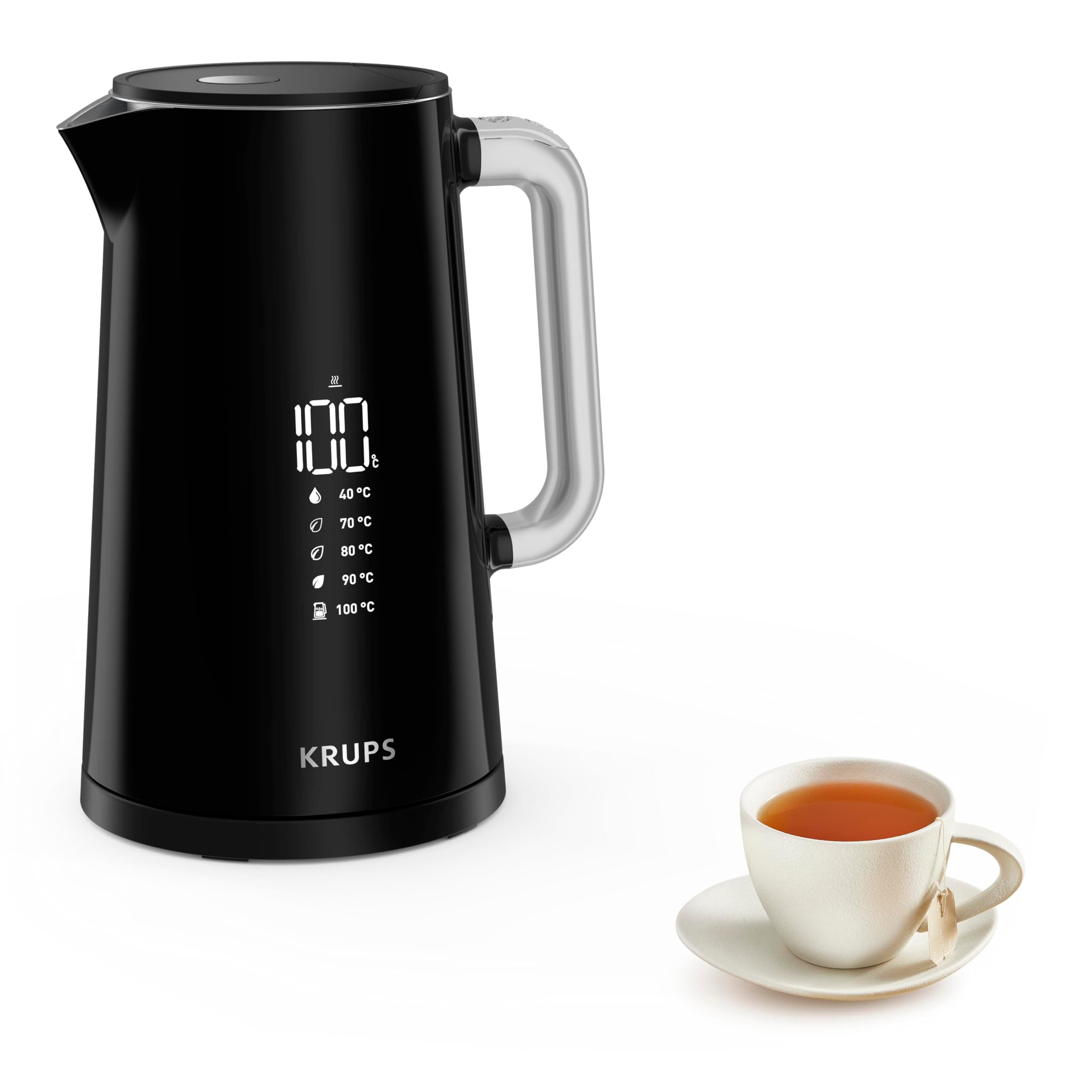 Krups Smart'n Light Wasserkocher, 5 Temperaturen, 1,7 Liter Fassungsvermögen, Innenleben aus Edelstahl, Doppelwandig, Schwarz, BW801810 BW801810 Smart'n Light Angebot bei HelloDeals