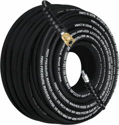 15.24M 50 Fuß langer 3/8-Zoll-Hochdruckreinigungsschlauch, 4000 PSI, abriebfester Gummi, für Heißwasser geeignet, robuste Messinganschlüsse, Hochdruckreinigungsschlauch ohne Anschlussstück Angebot bei HelloDeals