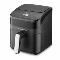 GOURMETmaxx Digitale Heißluftfritteuse | 4L Airfryer mit Timer & Touchscreen | Fritteuse mit vielseitigen Funktionen & Programmen | Energiesparend frittieren, nahezu ohne Öl | Minibackofen - 1400 W 4 Liter Angebot bei HelloDeals