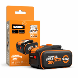 WORX WA3645 Original PowerShare Pro Akku 20V, Li-Ion, 5,0 Ah | Mehr Sicherheit & längere Laufzeit, LED-Anzeige, Innovative Heatshield-Technologie, passend für alle WORX PowerShare Geräte 5Ah Original PowerShare PRO Akku Angebot bei HelloDeals