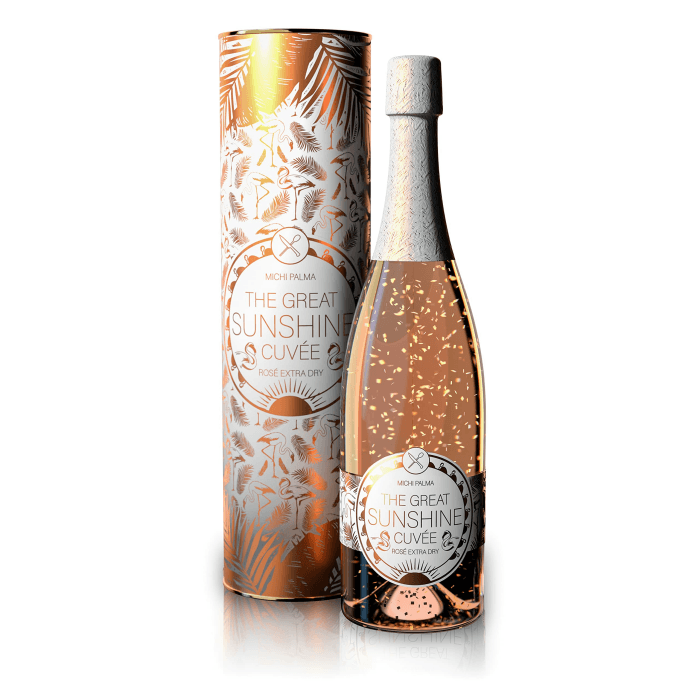 Michi Palma | The Great Sunshine Cuvée Rosé Extra Dry (1 x 0.75 l) | Mit 23 Karat reinem Blattgold und edler Geschenkverpackung | Goldene Geschenkidee 1 x 0.75 l The Great Sunshine Cuvée Angebot bei HelloDeals