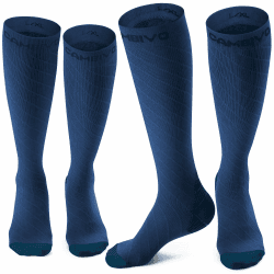 CAMBIVO Kompressionsstrümpfe Damen und Herren 2 Paar, Kompressionssocken Stützstrümpfe für Laufen, Sport, Flug, Reise, Radsport L-XL Tiefblau Angebot bei HelloDeals