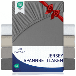 Pataya Spannbettlaken 90x200cm - Oeko-TEX Zertifiziert Baumwollmischung Spannbetttuch bis zu 25 cm Bettlaken für Boxspringbett Matratzen (Anthrazit - 90x200) 90x200 Anthrazit Angebot bei HelloDeals