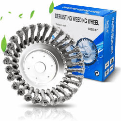 UnkrautbüRste Freischneider, Profi UnkrautbüRste FüR Freischneidermit 25,4mm Bohrung, DrahtbüRste Freischneider, Unkraut Effektiv Entfernen, Anwendbar Auf Rasentrimmer,Motorsense Benzin Angebot bei HelloDeals