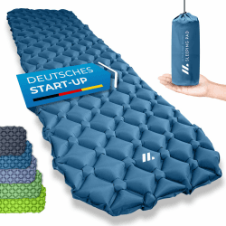NORDMUT Isomatte Ultraleicht [mit Reparaturset] kleines Packmaß - Aufblasbare Luftmatratze Camping - Camping Matratze Wetterfest für Outdoor Zelt & Festivals - Blau Angebot bei HelloDeals