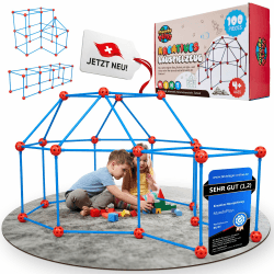 Konstruktionsspielzeug/Bauspielzeug für Outdoor und Indoor [Sicher und Stabil] 100 Teile Gartenspielzeug Kinderzelt Indoor Höhle Bauen Kinder kreativ Set für Kinder Kreatives Bauspielzeug Angebot bei HelloDeals