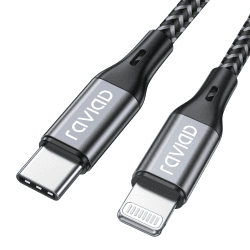 RAVIAD Lightning Kabel USB C 1M [MFi Zertifiziert] iPhone Ladekabel USB C | Power Delivery Nylon Geflochten USB C auf Lightning Kabel für iPhone 14 13 12 11 Pro Max Mini X XS XR SE 8 7 6 Pad 1M Grau Angebot bei HelloDeals