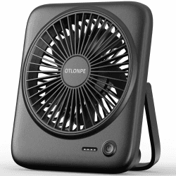 Otlonpe Tischventilator Leise, 4000mAh Akku Tisch Ventilator Tragbar, 4-Speed Tischventilatoren Klein, 180° Klappbarer USB Ventilator für Büro, Schlafzimmer, Reisen Schwarz Angebot bei HelloDeals