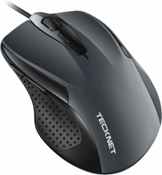 TECKNET Maus mit Kabel, Computermaus mit 6 Tasten, 6400 DPI, Ergonomisches Optical Business Kabelgebundene Maus für PC, Laptop, USB-Kabel 150 cm, Grau | USB-Kabel 150 cm, Ergonomisches Optical Business Kabelgebundene Maus für PC, Laptop Angebot bei HelloDeals