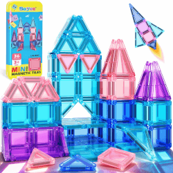 Magnetische Bausteine Magnetbausteine Reiseset mit Metallbox ab 3+ Jahre | Magnetspielzeuge für Kinder ab 3-8 Jahren, STEM Sensorik Montessori Spielzeug, Weihnachten Geschenk für Jungen und Mädchen Angebot bei HelloDeals
