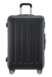BEIBYE- Hartschalenkoffer Koffer Trolley Rollkoffer Reisekoffer Zahlenschloß 4 Zwilings-Rollen (Black, Middle-66cm) Schwarz Medium-66 cm Angebot bei HelloDeals