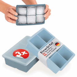 Blumtal Eiswürfelformen Silikon 3er Set - 6er Eiswürfelform mit Deckel - BPA-freie Silikon Eiswürfelform groß - Ice Cube Tray lebensmittelecht - Ice Tray - Graublau + Graublau + Hellblau Graublau + Hellblau Würfel XXL Angebot bei HelloDeals