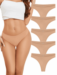 VOENXE String Tanga Damen Baumwolle,Atmungsaktiv Slip Unterwäsche Frauen | Sport Unterhose Baumwoll für Frau,Cotton Thong Women Underwear,Bequem Panties Multipack,Low Waist Schlüpfer Stretch,5er Pack L Hautfarben Angebot bei HelloDeals