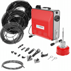 Anbull 850W rohrreinigungsmaschine elektrisch mit 28m Ø22mm,14.5m Ø16mm | 5m Ø10mm Spirale für Ø20-200 mm Rohrleitungen,230V Rohrreiniger, rohrreinigungsspirale,Riemenantrieb 850W mit 28m 22mm&14.5m 16mm Angebot bei HelloDeals