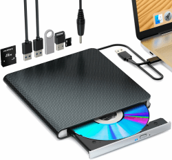 Externes Blu-ray Laufwerk Blu-ray Laufwerk BD/DVD Player Lesen/Schreiben Tragbares Blu-ray Laufwerk USB 3.0 und Typ-C BD DVD Recorder Ultra High Definition Blu-ray Recorder für Windows 7/8/10/11/MacOS Schwarz Angebot bei HelloDeals