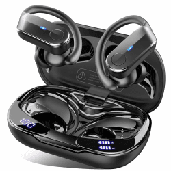 Kopfhörer Kabellos Bluetooth 5.4, 70H In Ear Bluetooth Sportkopfhörer IP8 | 4 ENC-Mics für Klare Anrufe, 6D HiFi-Stereo mit Tiefer Bass, USB C, Dual LED-Anzeige, Ohrhörer für Laufen Arbeit, Android/iOS A-Lichtschwarz Angebot bei HelloDeals