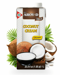 Aroy-D Kokosnusscreme – Kokoscreme zum Kochen und Backen – Ideal für Desserts, Suppen, Smoothies und Cocktails – 1 x 1 l (Packung mit 2) 1 l (2er Pack) Kokosnusscreme Angebot bei HelloDeals