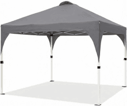 GarveeHome Pop Up Pavillon 3x3m, Wasserdicht Stabil Faltpavillon, Oxford Stoff 150D UV Schutz 50+ Partyzelt für Camping Party, Extremes Wetter Stufenlos Höheverstellbar 260 bis 280cm, Grau Angebot bei HelloDeals