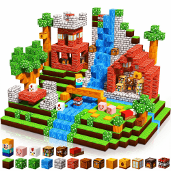 Goody King Magnetische Bausteine Bauspielzeug 100 Pcs Magnetbausteine für Kinder Montessori Kreative Spielzeug ab 4 5 6 7 8 9 Jahre Junge und Mädchen Magnetic Blocks Geschenke für Kinder Wiese Angebot bei HelloDeals