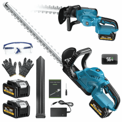 Akku-Heckenschere mit 2 x 4000 mAh Akku | Digitale Akkuanzeige, 90° drehbarer Handgriff, Hochwertige Messer, Reinkupfer-Motor, Für Sträucher & Bäume Angebot bei HelloDeals