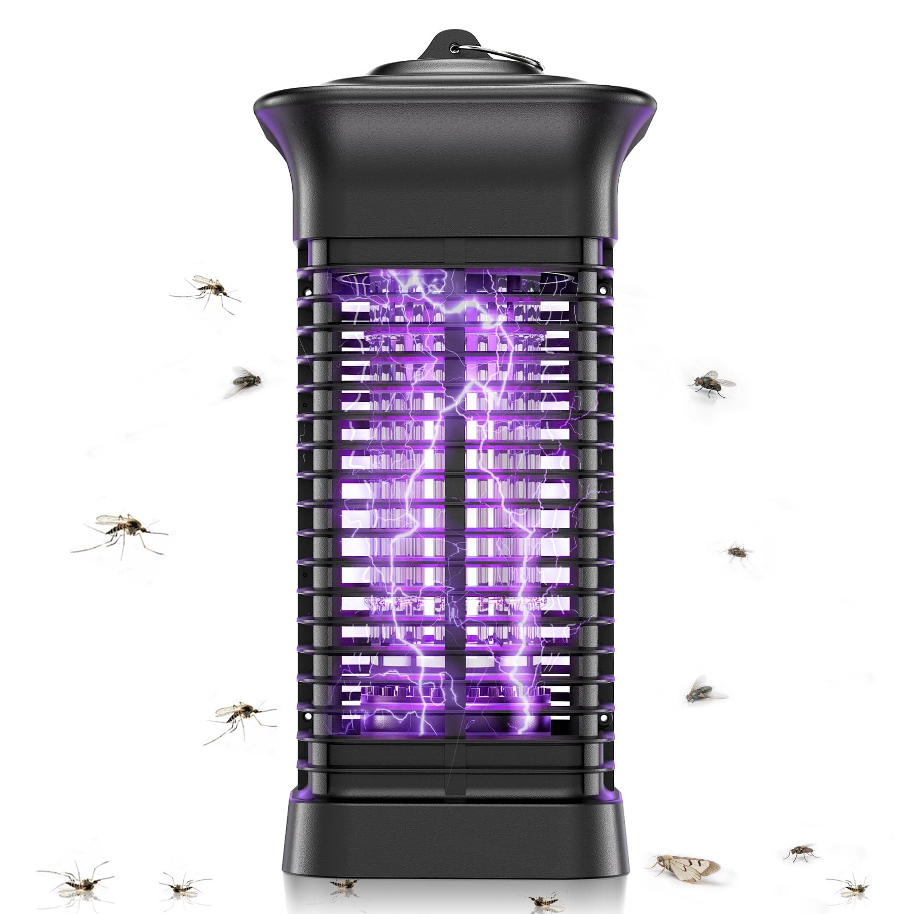 Insektenvernichter Elektrisch, Mückenfalle für Innen und Aussen | 360° UV-Licht lockt Insekten an, 3000V Hochspannung, IPX4 geschützt, 0,7cm Schutzgitter, Auffangschale leicht entnehmbar Schwarz Angebot bei HelloDeals