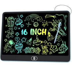 Bunte LCD Schreibtafel, 16 Zoll Große Zeichentafel Elektronischer Blau Angebot bei HelloDeals
