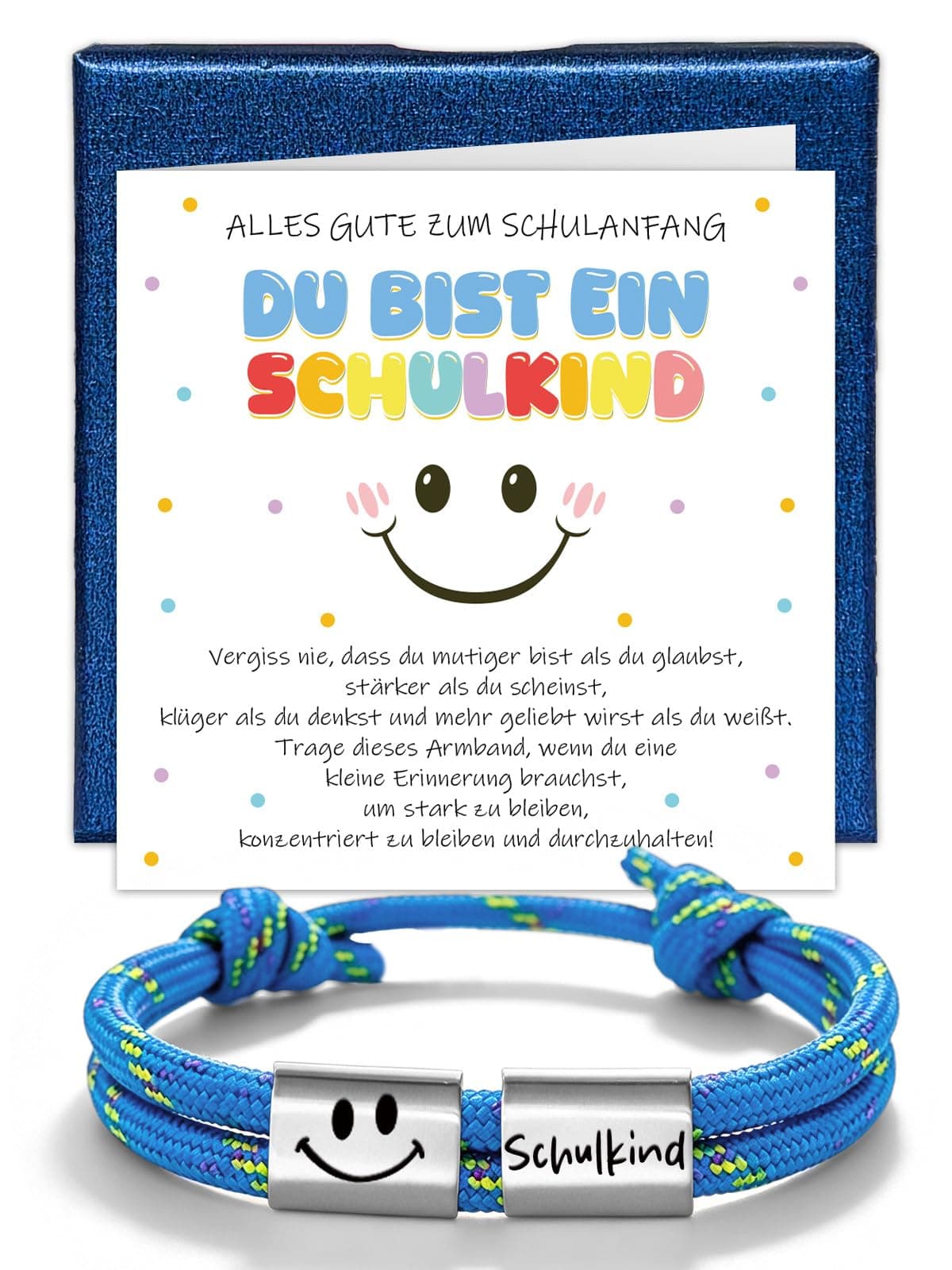 Schulkind 2026 Armband Junge Mädchen Smiley, Mutmacher Einschulung Geschenk | Schultüte Füllung Jungen Mädchen Glücksbringer Schulanfang, Schultüte Inhalt Geschenke zur Einschulung Angebot bei HelloDeals