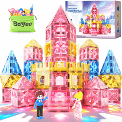 Soyee Magnetische Bausteine 58 Teile Montessori Spielzeug ab 3 4 5 6 7 Jahre Magnetbausteine Geschenk Mädchen 3+ Jahre Angebot bei HelloDeals