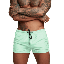 Badehose Herren Schnelltrocknend Badeshorts für Herren Sporthose Laufshorts Männer Sport Kurze Hose Schwimmhose mit Mesh-Futter und Reißverschluss Taschen L Cyan Angebot bei HelloDeals