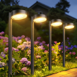 BUCASA Solarlampen für Außen Garten, 8 Stück Moderne Solarleuchten für Außen mit Super Helle 12 LED Lichts, Wasserdicht Solarleuchten Garten Deko für Rasen, Terrasse, Hof, Gehweg, Geschenke Eight Pack Angebot bei HelloDeals