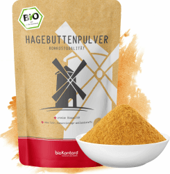 bioKontor – BIO Hagebuttenpulver 1000g – Hagebutten gemahlen fein | Wildsammlung – deutsche Handabfüllung – aus Rosa Canina – Bio Hagebutte – für Smoothies, Müsli & Hagebuttentee 1 kg (1er Pack) Angebot bei HelloDeals