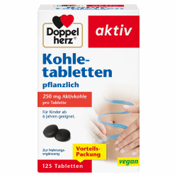 Doppelherz Kohletabletten pflanzlich | Aktivkohle trägt zur Verringerung übermäßiger Blähungen nach dem Essen bei - 125 Tabletten 63 g (1er Pack) Angebot bei HelloDeals