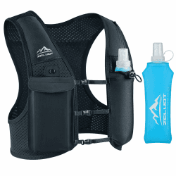 Zelvot Laufweste Damen und Herren, Trinkweste Laufen mit 500ml Trinkflasche | Touchscreen-Handytasche, Leicht, Verstellbare, Trinkrucksack mit Reflektierenden Streifen, für Marathon, Wandern, Radfahren Schwarz M/L Angebot bei HelloDeals