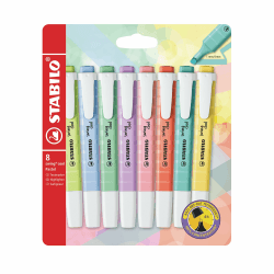 STABILO - Textmarker - swing cool Pastel | 8er Pack 8 Pastellfarben Set 1 8er Pack Angebot bei HelloDeals