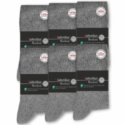 SockWaddles Diabetikersocken für Damen und Herren, 6 Paar, ohne Gummibund | Baumwollsocken aus 97 % Baumwolle mit Komfortbund; Socken ohne Naht, hautfreundlich und atmungsaktiv für empfindliche Füße. 39-42 Grau Angebot bei HelloDeals