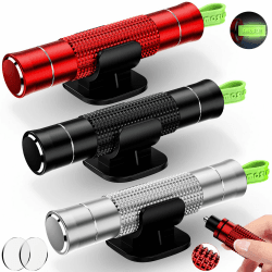 smosun Verbessert Gurtschneider Notfallhammer Mini, 2 In 1 Safety Nothammer Auto mit Gurtschneider, Tragbarer Sicherheitshammer Fensterbrecher, Glasbrecher, Autoscheiben Zerstörer (3 Stück) Rot und Schwarz und Silber Angebot bei HelloDeals