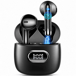 Bluetooth Kopfhörer Kabellos, 50 Std. Earbuds, 22 EQ App, Bluetooth 5.4 | 6D Stereo Tiefer Bass, 3g leichte In Ear Ohrhörer, ENC Noise Cancelling, LED Display, USB-C, IPX7 Wasserdicht für Android/iOS Schwarz Angebot bei HelloDeals