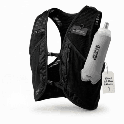 Terra Peak® VENA Laufweste 500ml Trinkflasche - Trinkweste Trinkrucksack Laufen Damen Herren S/M Schwarz Reflektierend - Trail Running Vest Hydration Pack mit Trinkblase-Fach, Stockhalter Angebot bei HelloDeals