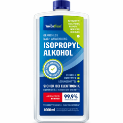 WoldoClean Isopropanol 99,9% 1L Reinigungsalkohol, Entfetter für Elektronik | Isopropylalkohol, IPA hochrein, rückstandslos & farblos, Reiniger für 3D-Drucker 1 l 99,9% (1er Pack) Angebot bei HelloDeals