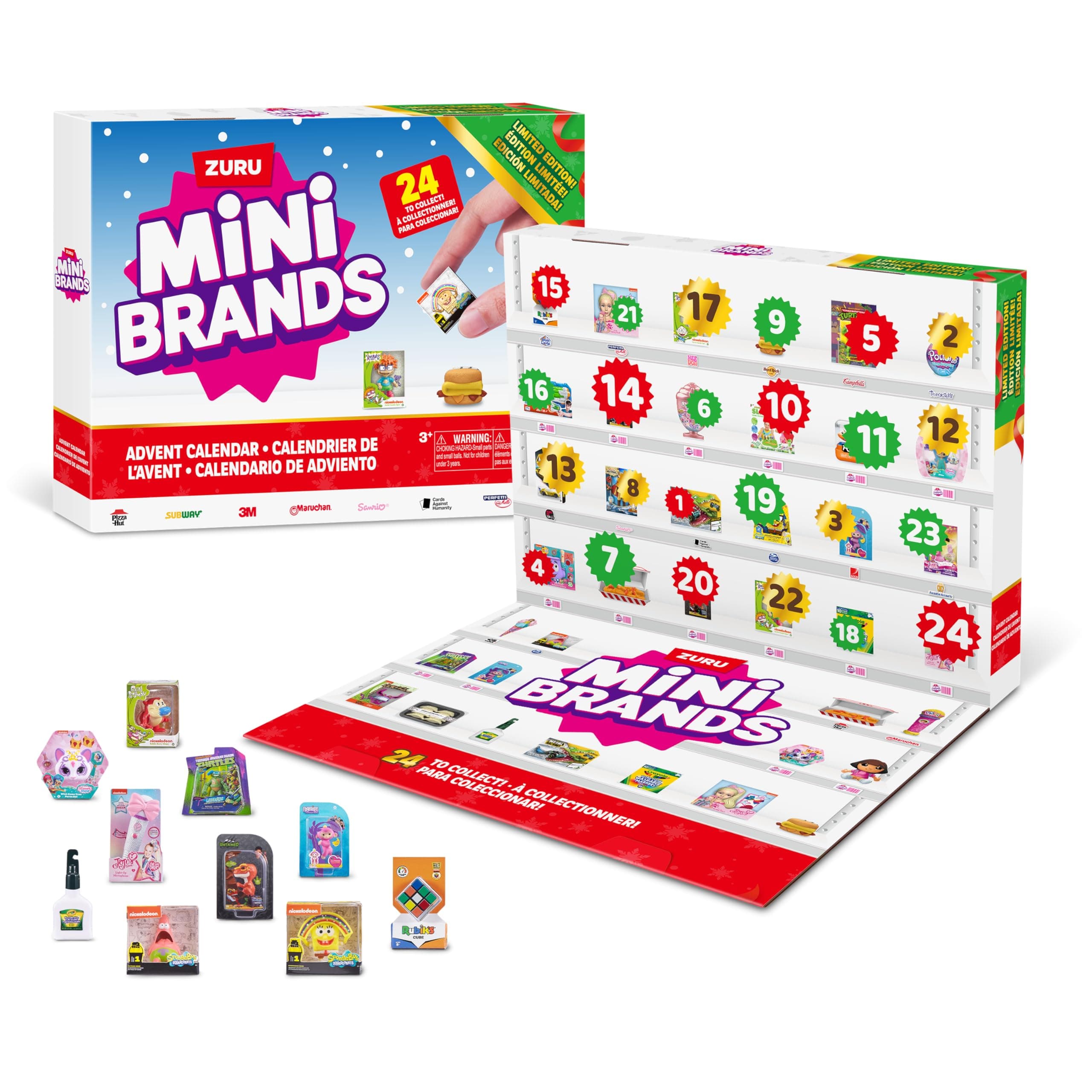 Mini Brands Adventskalender 2024 von ZURU Mini Brands Limitierte Edition Adventskalender mit 4 exklusiven Minis, Mystery Collectibles Toys kommt mit 24 Minis Angebot bei HelloDeals
