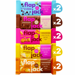 The BEGINNINGS Hafer-Energieriegel Flapjack Mixbox mit 5 Sorten x 2 Riegel – 10 x 60 g (600 g) – glutenfrei, vegan – Müsliriegel Mix 10er pack Angebot bei HelloDeals