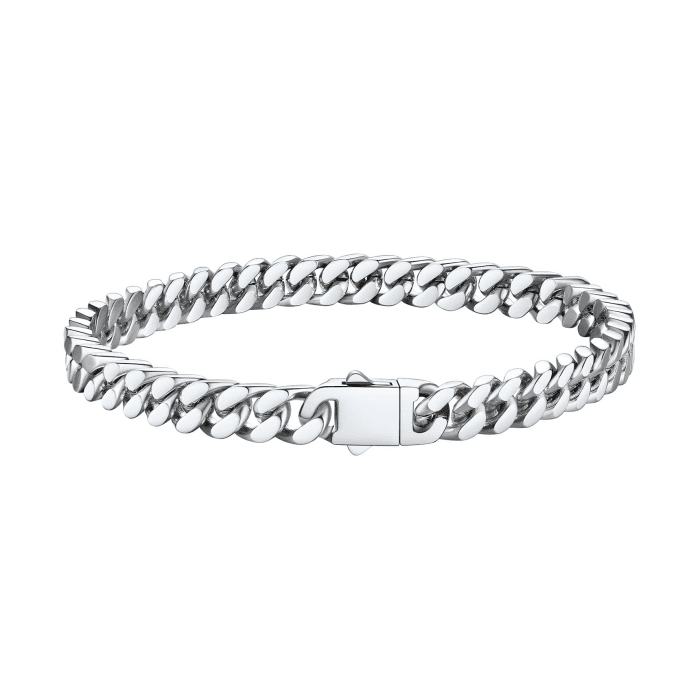 Bestyle Armband Herren Edelstahl Panzerkette Armbänder Herrenarmband | Silber/Schwarz/Gold Cuban Panzerarmband 5/7/9/12.5MM Breit 19/21/23CM Länge Gliederarmband Geschenke für Männer Damen Jungs 5mm breit | silber 19.0 Zentimeter Angebot bei HelloDeals