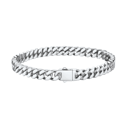 Bestyle Armband Herren Edelstahl Panzerkette Armbänder Herrenarmband | Silber/Schwarz/Gold Cuban Panzerarmband 5/7/9/12.5MM Breit 19/21/23CM Länge Gliederarmband Geschenke für Männer Damen Jungs 5mm breit | silber 19.0 Zentimeter Angebot bei HelloDeals