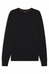 BOSS Pullover Aus Gestrickter Baumwolle Mit Logo-Stickerei S Black1 Angebot bei HelloDeals