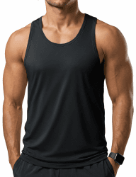 KEFITEVD Tank Top Herren Baumwolle Muskelshirts Gym Tanktop Sommer Outdoor | Weiche Baumwolle, Atmungsaktiv, Saugfähig, Leicht, Elastisch, Langlebig, Ärmellos, Locker, Viel Bewegungsfreiheit L Schwarz Angebot bei HelloDeals