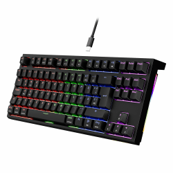 Newmen GM870 Gaming Tastatur mit Kabel,TKL Mechanische Tastatur,DE,USB | Gaming Tastatur mit Kabel,TKL Mechanische Tastatur,DE QWERTZ,USB,LED Beleuchtung,Hot Swap,88 Tasten,PC,Schwarz,Rote Schalter Schwarz Rote Schalter Angebot bei HelloDeals