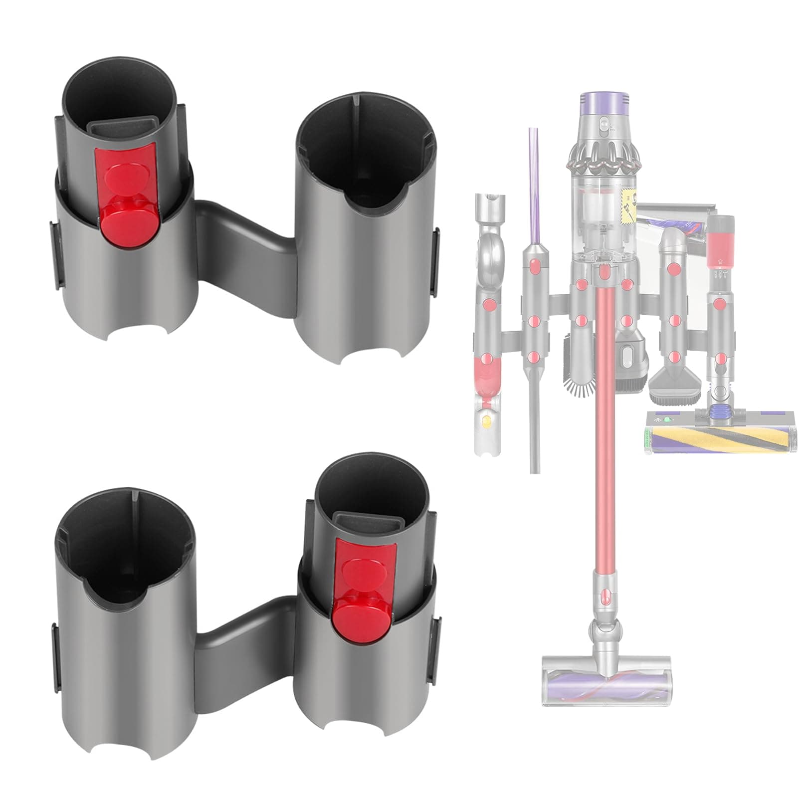2 Stück Zubehör Halterung für Dyson V7 V8 V10 V11 V15, wandhalterung aufbewahrung für Dyson, Dockingstation Wandhalterung Befestigungen Angebot bei HelloDeals