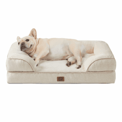 EHEYCIGA Orthopädisches Hundebett Kleine Hunde, 76x51cm, Beige | Orthopädischer Eierkistenschaum, Waschbarer und Wasserdichte Bezug, Rutschfester Boden, Reversibles Design, Atmungsaktiv L 76 x B 51 x H 17 cm Beige Angebot bei HelloDeals