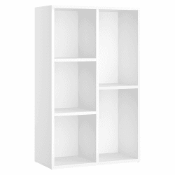 VASAGLE Custos Kollektion - Bücherschrank, Bücherregal, mit 5 Fächern, Büroregal, Würfelregal, Standregal, für Wohnzimmer, Schlafzimmer, Büro, Kinderzimmer, weiß LBC25WT Weiß 5 Fächern（24T x 50B x 80H cm） Angebot bei HelloDeals