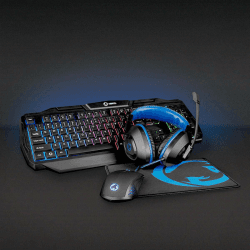 NEDIS - Gaming-Combo-Kit - 4-in-1 - Tastatur, Headset, Maus und Mousepad - 5 V 0.5 A - Rechtshändig - 6 Knöpfe - Operating System Windows - USB - 1200/1600 / 2000/3200 DPI- Deutsches Layout Angebot bei HelloDeals